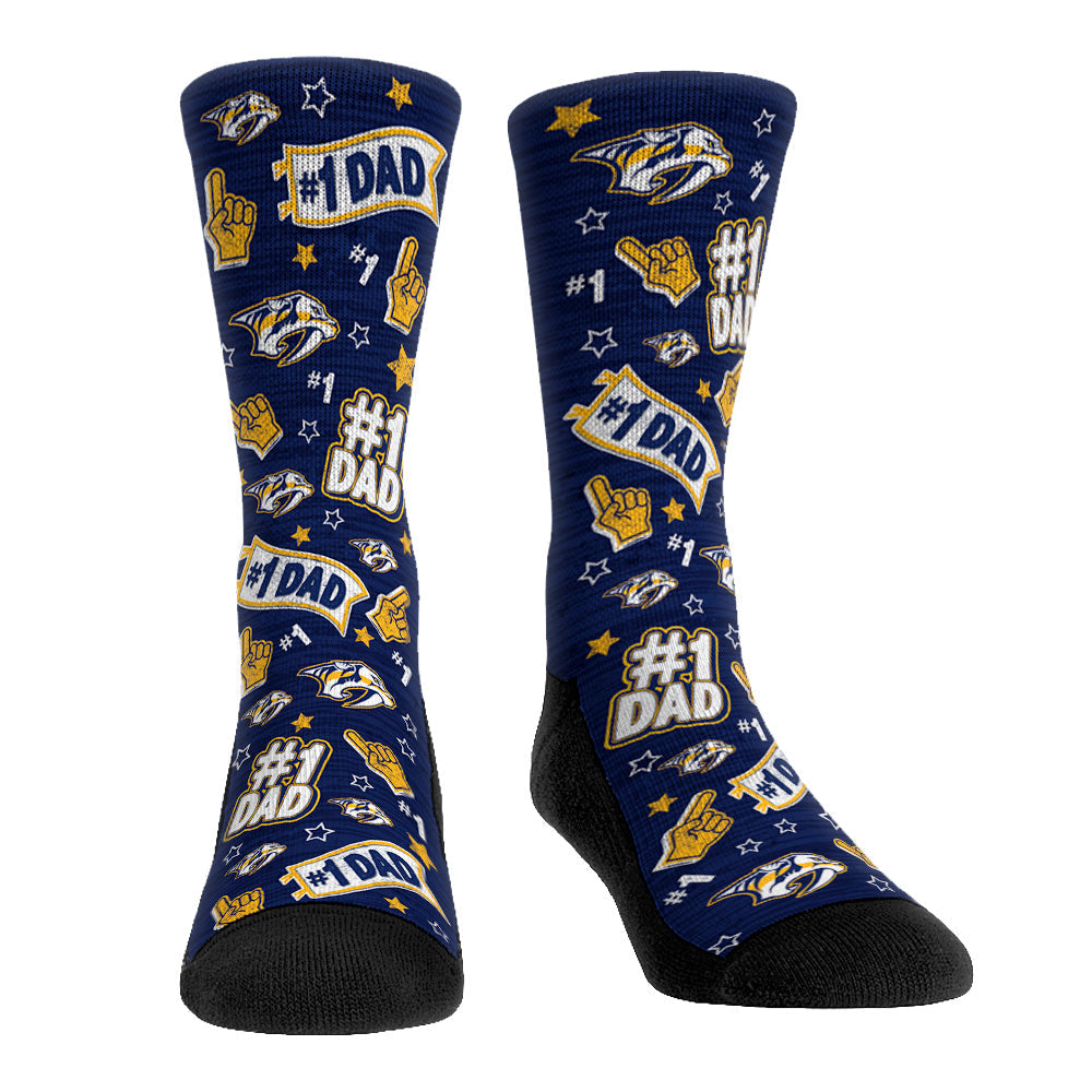 Nashville Predators - #1 Dad Crew Socks