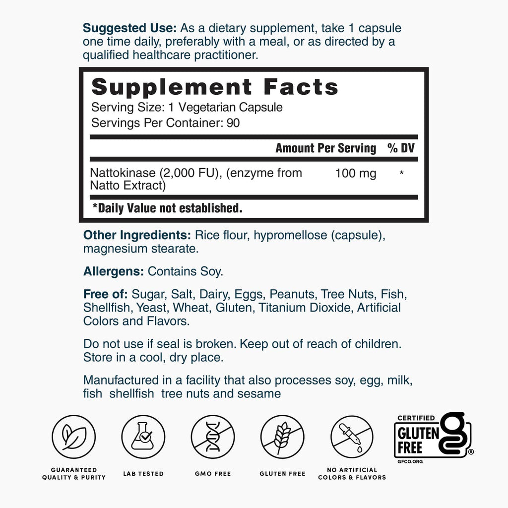 Nattokinase 2,000 FUs - 90 Capsules