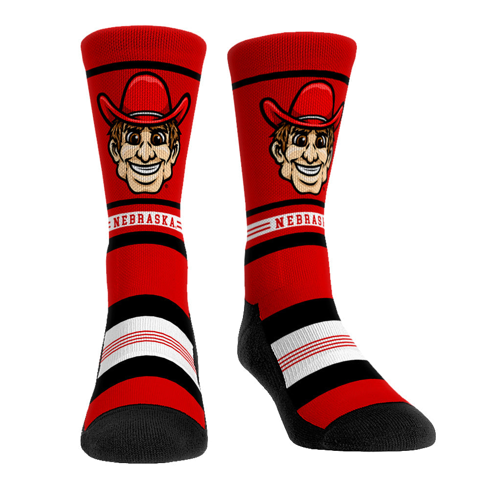 Nebraska Huskers - Game Face Mascot Crew Socks