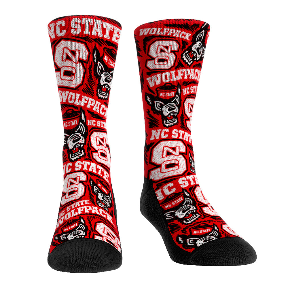 NC State Wolfpack - Logo Sketch Crew Socks