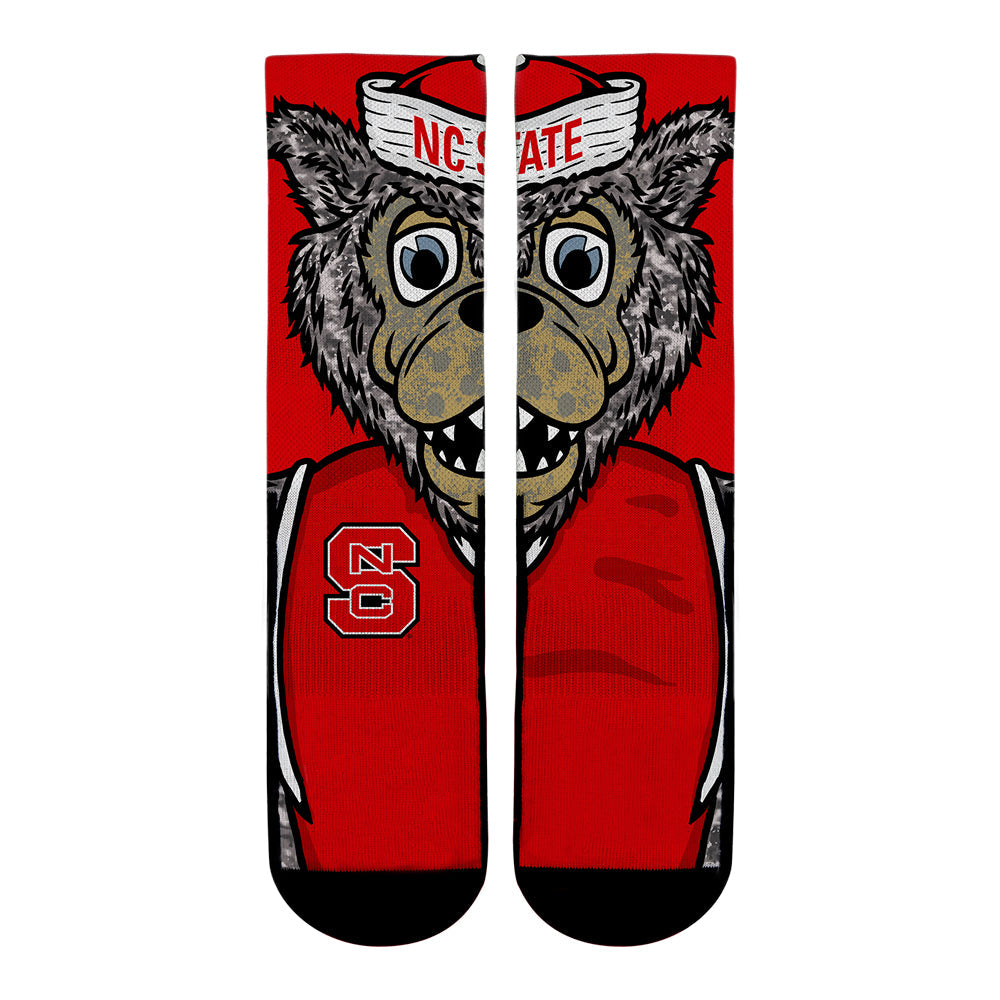 NC State Wolfpack - Mr. Wuf Mascot Crew Socks