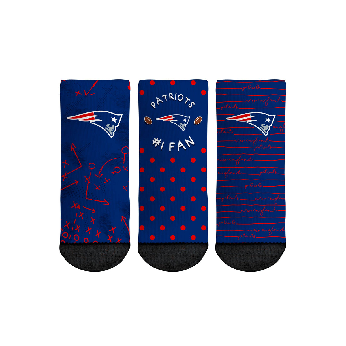 New England Patriots - Number 1 Fan 3-Pack (Toddler) Socks
