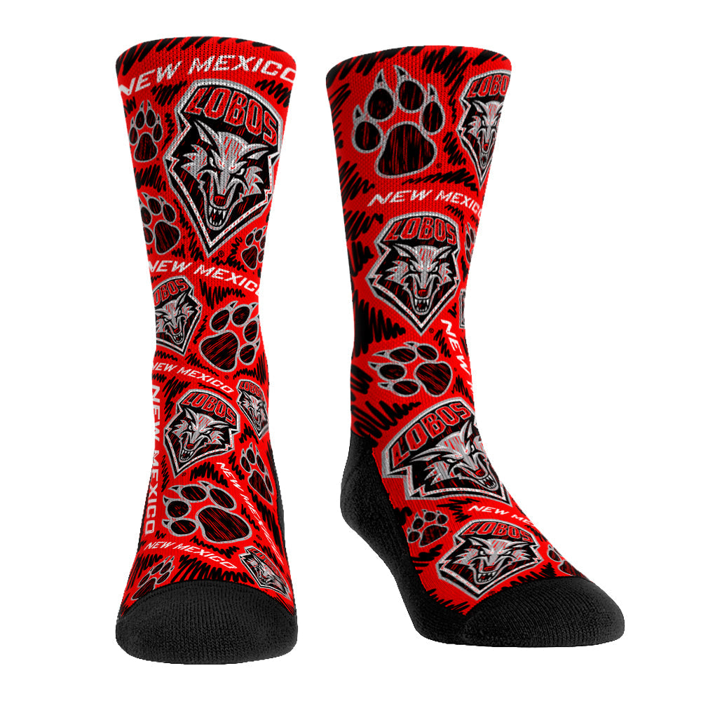 New Mexico Lobos - Logo Sketch Crew Socks