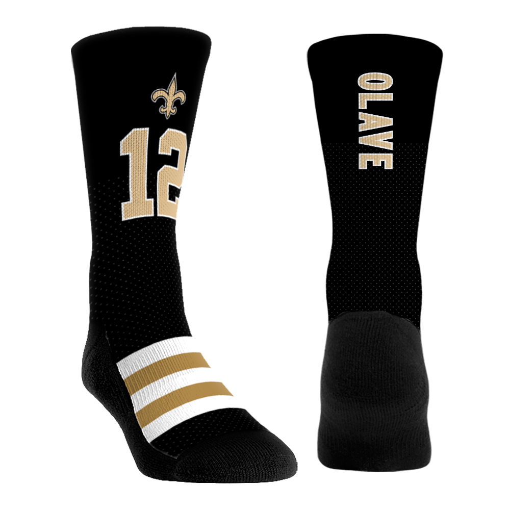 Chris Olave - New Orleans Saints - Jersey (Black) Crew Socks