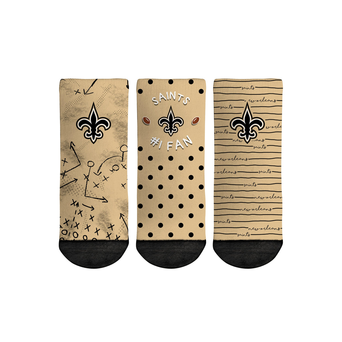New Orleans Saints - Number 1 Fan 3-Pack (Toddler) Socks