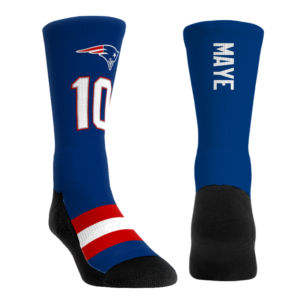 Drake Maye - New England Patriots - Jersey (Navy) Crew Socks
