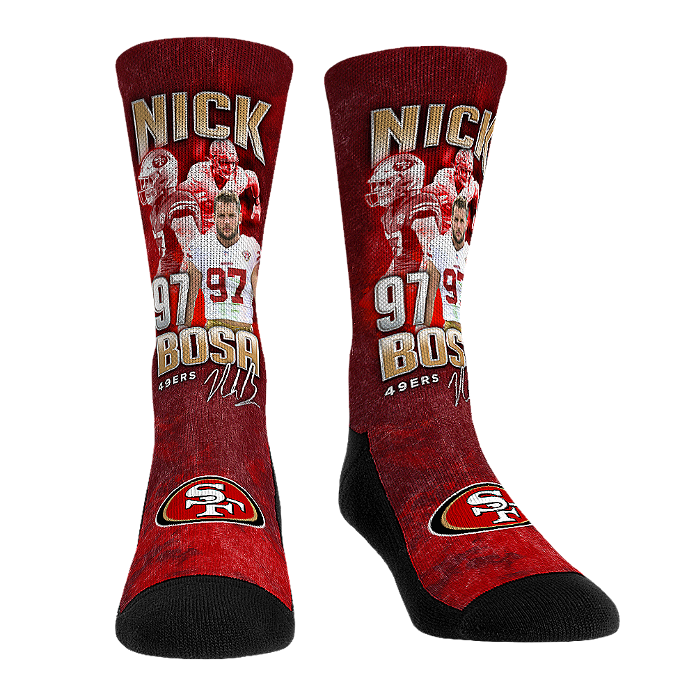 Nick Bosa - San Francisco 49ers - Retro Photo Crew Socks