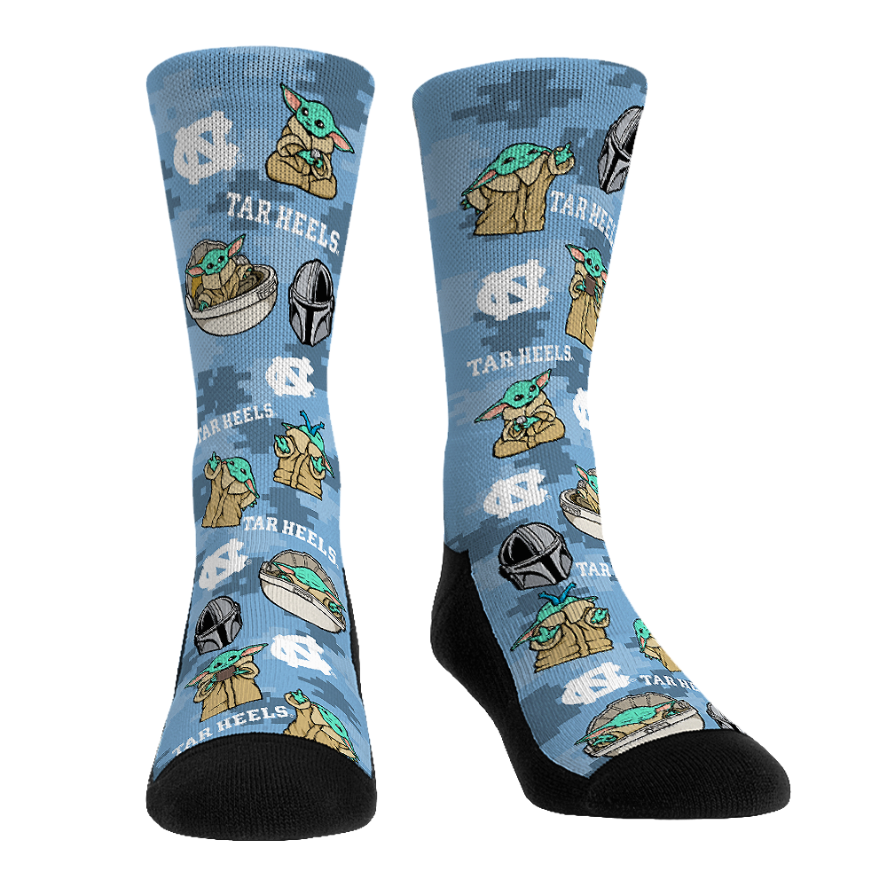 North Carolina Tar Heels - Star Wars - Grogu All-Over Crew Socks