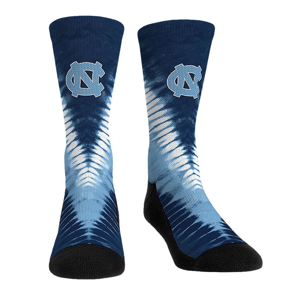 North Carolina Tar Heels - V Shape Tie Dye Crew Socks