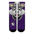 Northwestern Wildcats - Willie the Wildcat Mascot Crew Socks