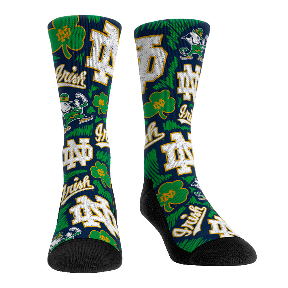 Notre Dame Fighting Irish - Logo Sketch CFP Crew Socks
