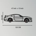 WONDERWALL 'L’Atelier Fun Collection' Ford Mustang Shelby GT500 Metal Car Wall Art with Rotating Wheels - Modern Muscle Silhouette Decor - Interactive Automotive Wall Art - KAFMEKA140