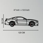 WONDERWALL 'L’Atelier Fun Collection' 2013 Ford Mustang GT Metal Car Wall Art with Rotating Wheels - S197 Modern Muscle Silhouette - Interactive Automotive Wall Decor- KAFMEKA141
