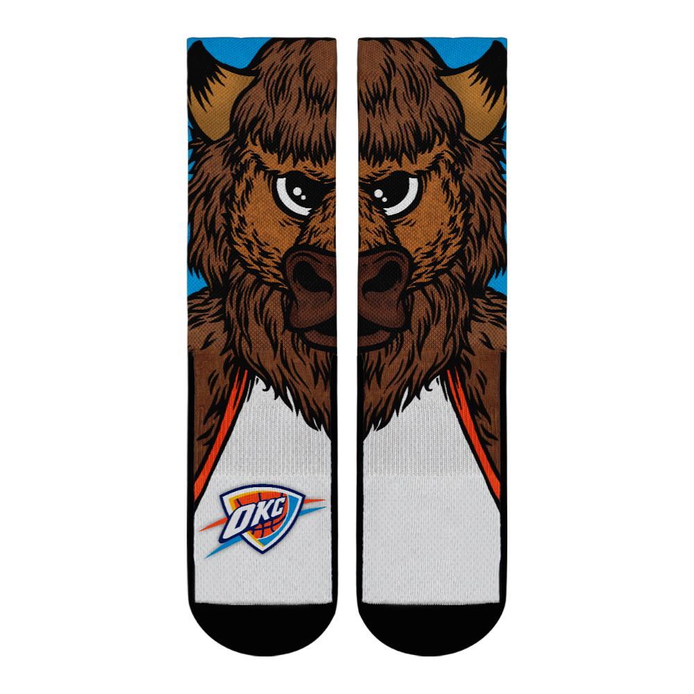 Oklahoma City Thunder - Split Face Mascot Crew Socks