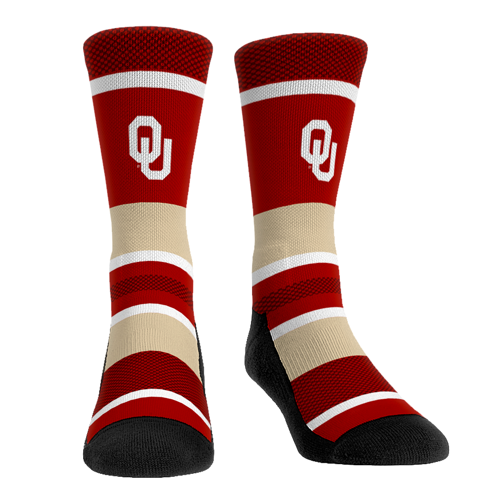 Oklahoma Sooners - Tech Stripe Crew Socks