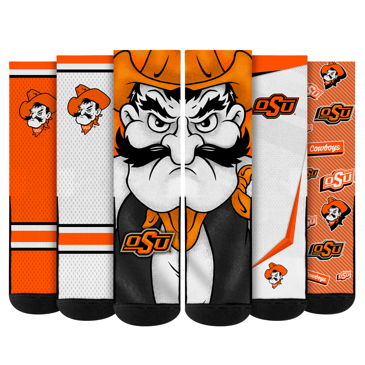 Oklahoma State Cowboys - Super Fan Crew Socks 5-Pack