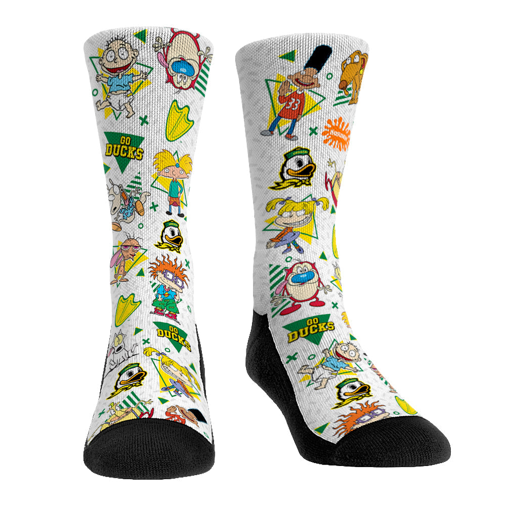 Oregon Ducks - 90s Nickelodeon Characters All-Over Crew Socks