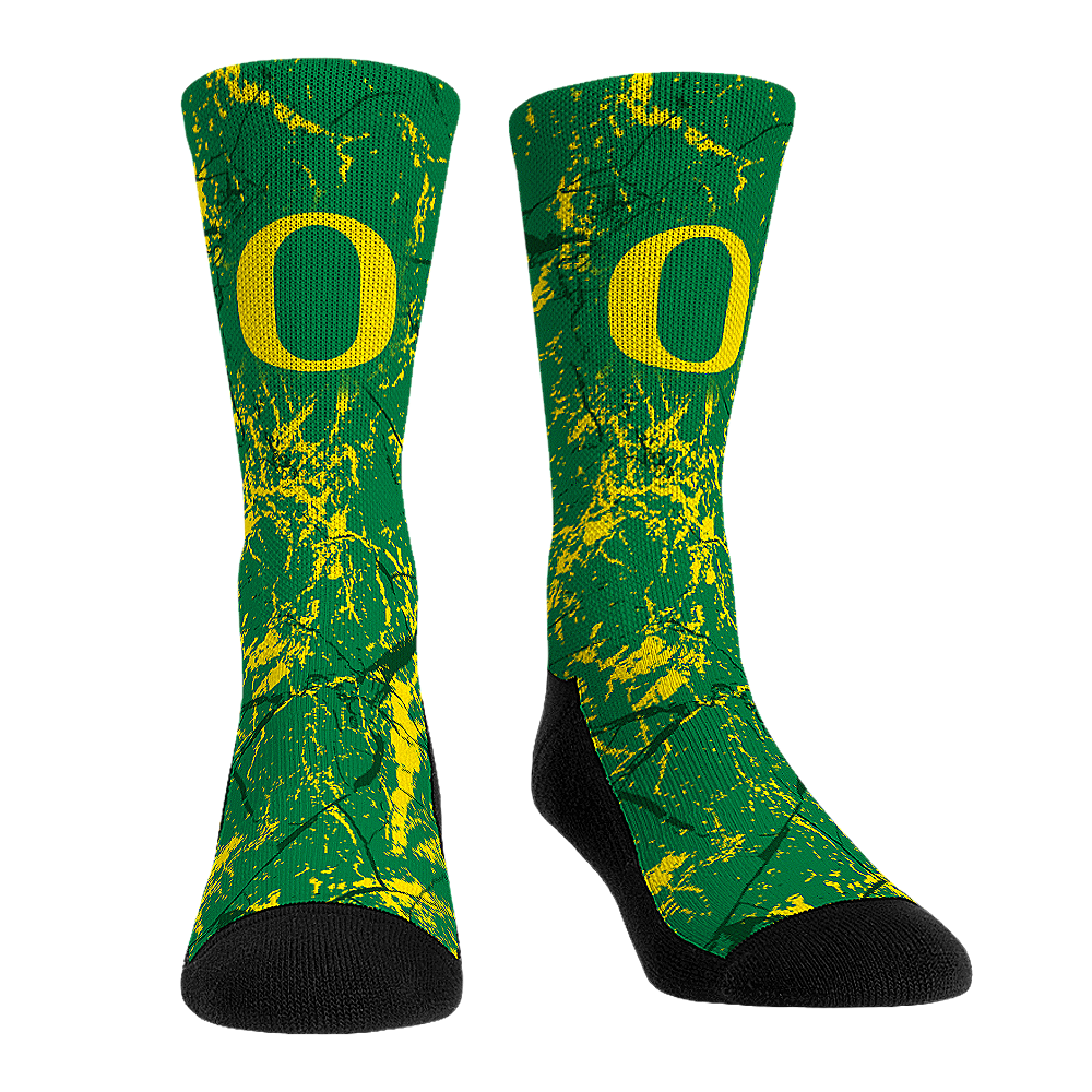 Oregon Ducks - Cracked Marble Crew Socks
