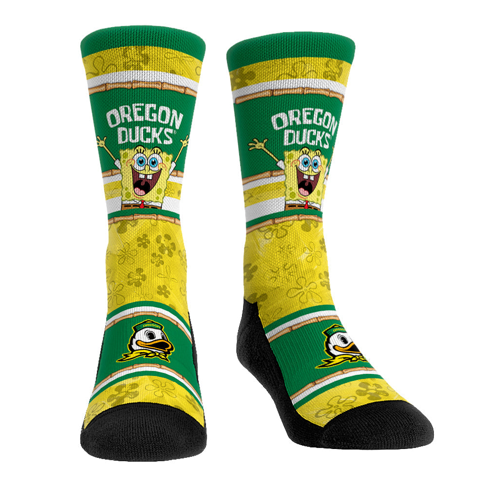Oregon Ducks - SpongeBob SquarePants Tiki Stripe Crew Socks