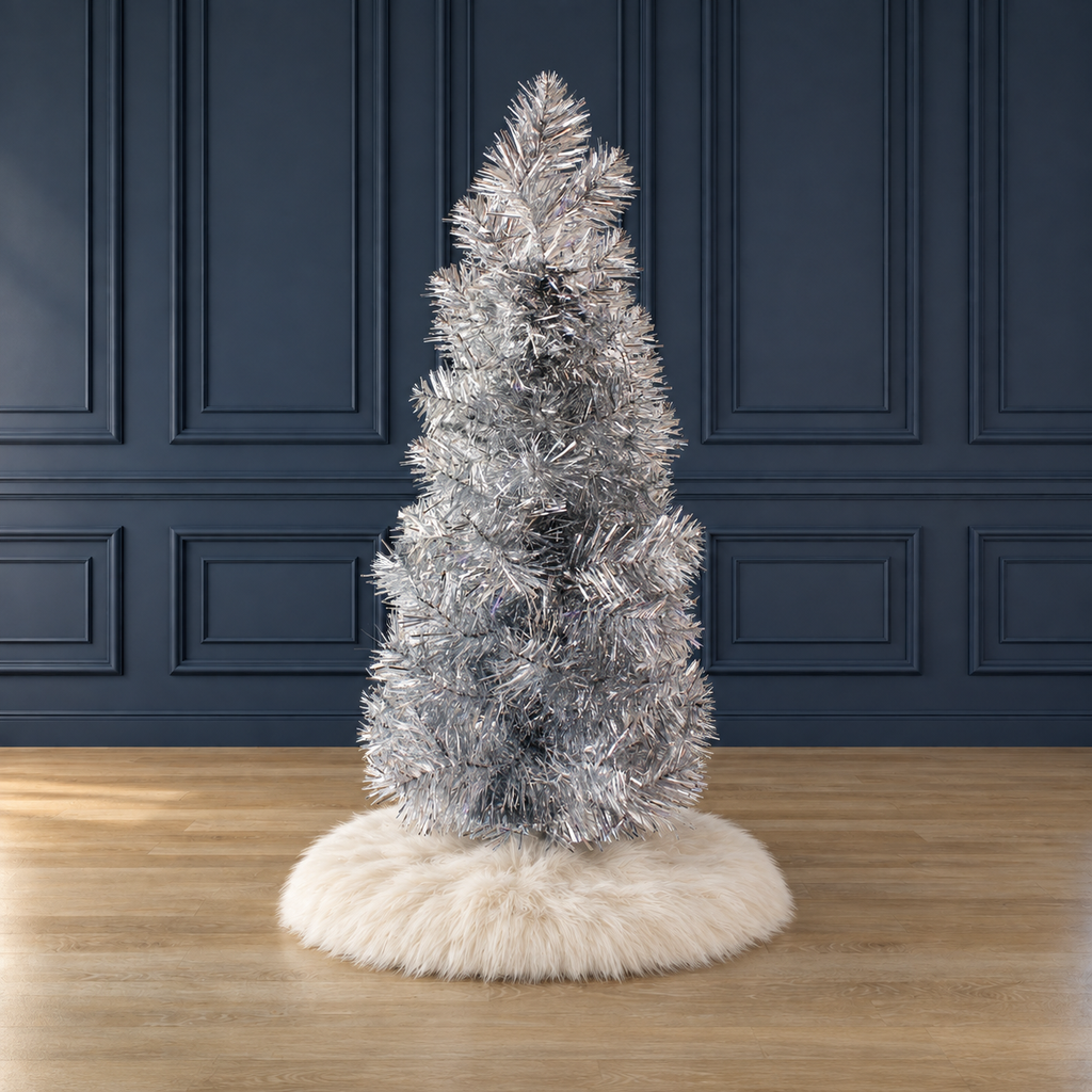WONDERWALL ‘Noël DuBois’ 2-Foot Silver Tabletop Pencil Christmas Tree