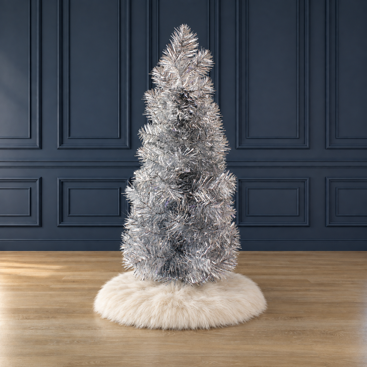 WONDERWALL ‘Noël DuBois’ 2-Foot Silver Tabletop Pencil Christmas Tree