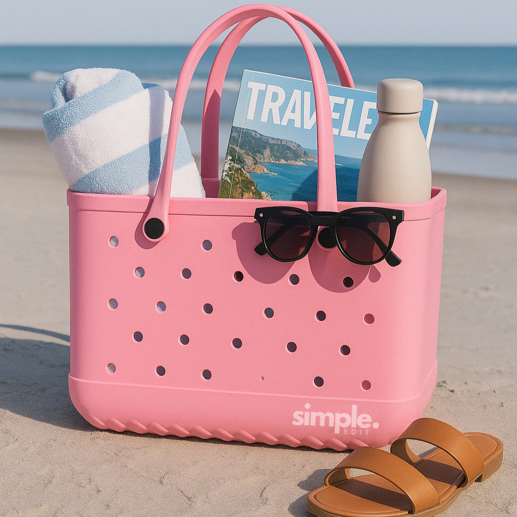 Everyday Extra Large EVA Tote – Pink Lemonade | Waterproof, Lightweight, Sandproof All - Purpose Bag