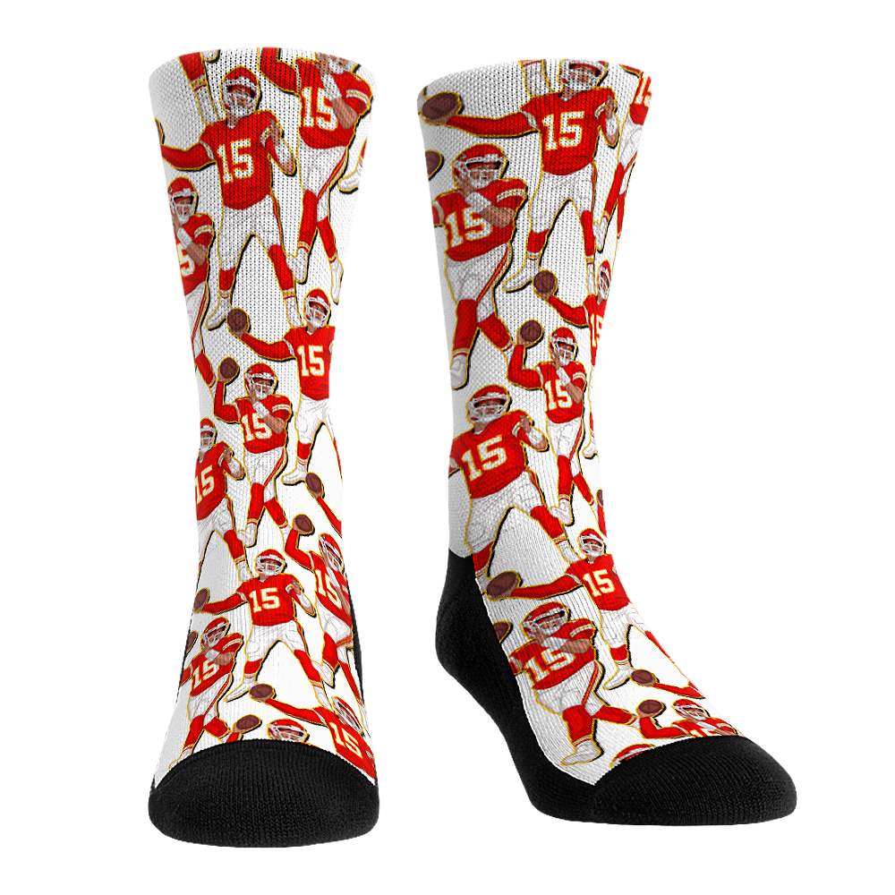 Patrick Mahomes - Kansas City Chiefs - No Look Pass Crew Socks