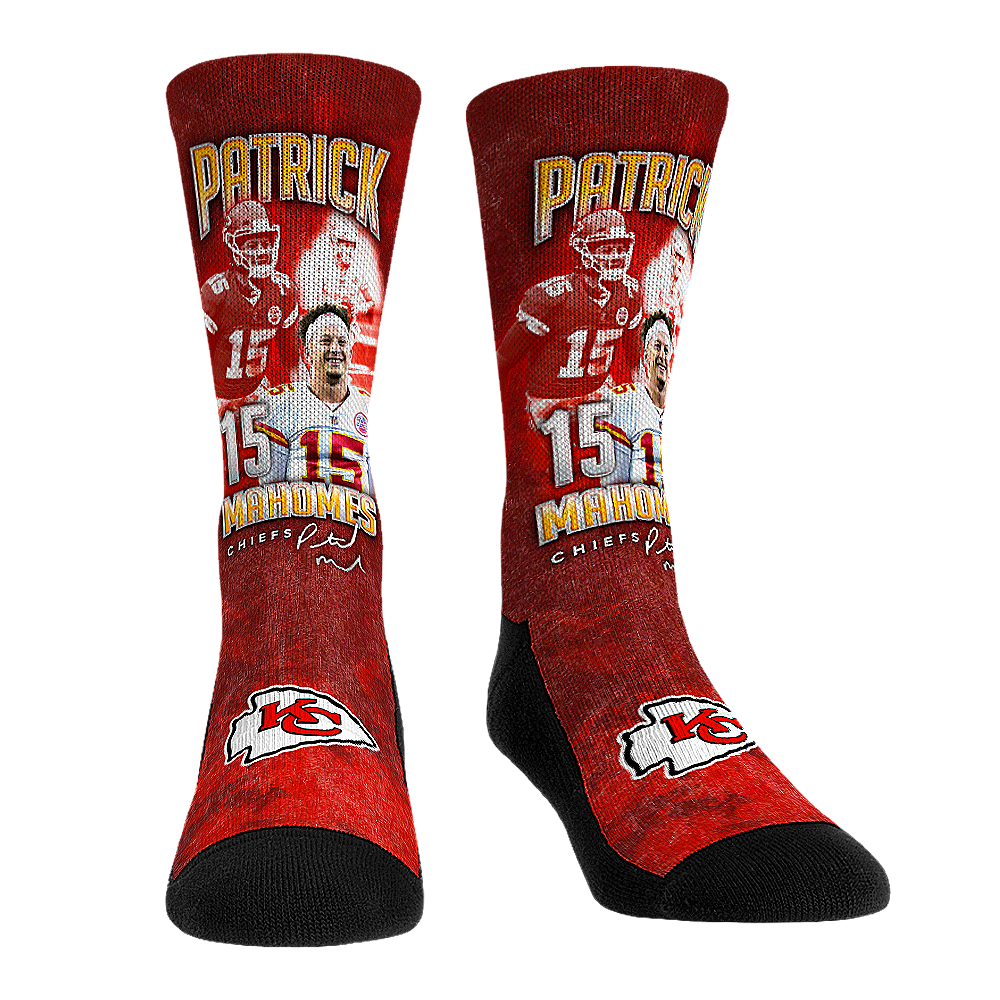 Patrick Mahomes - Kansas City Chiefs - Retro Photo Crew Socks