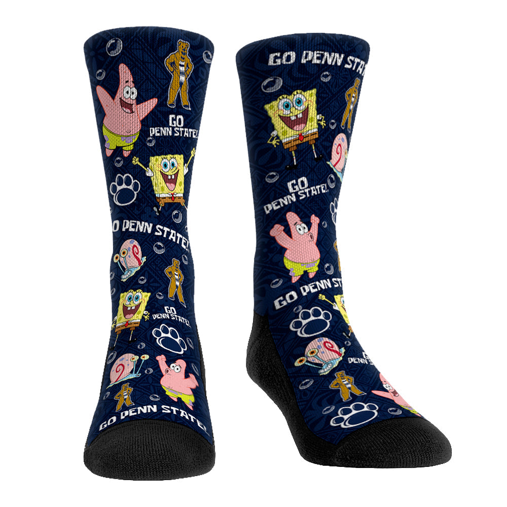 Penn State Nittany Lions - SpongeBob SquarePants Characters All-Over Crew Socks