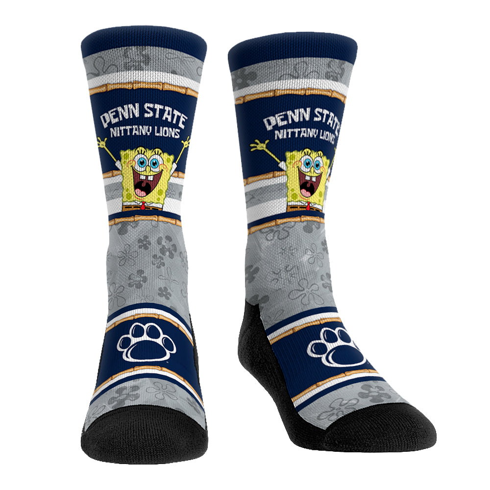 Penn State Nittany Lions - SpongeBob SquarePants Tiki Stripe Crew Socks