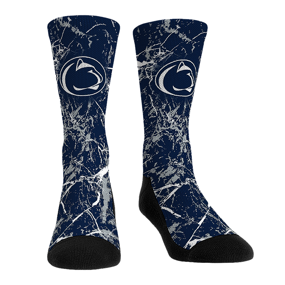 Penn State Nittany Lions - Cracked Marble Crew Socks
