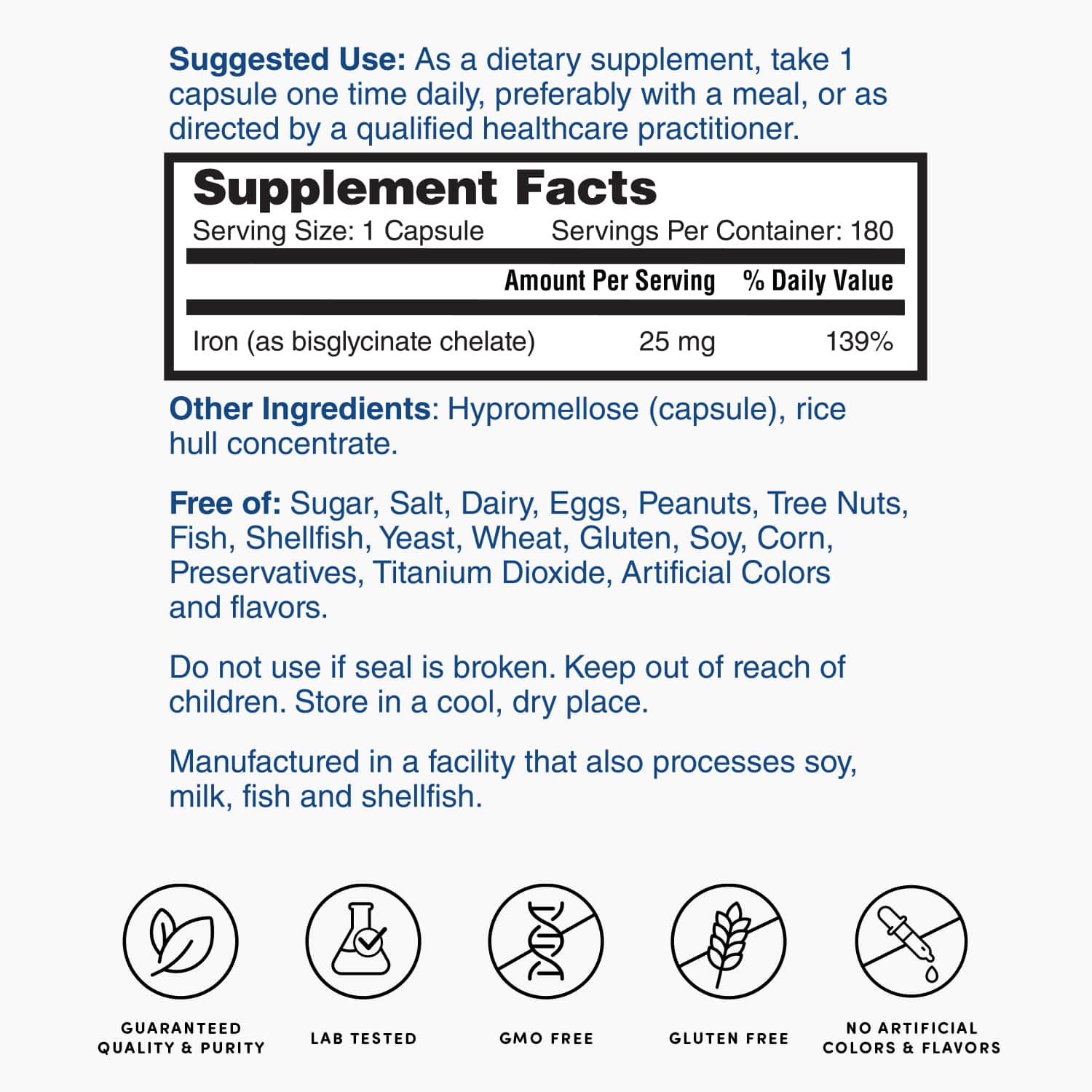 Perfect Iron 25mg - 180 Capsules