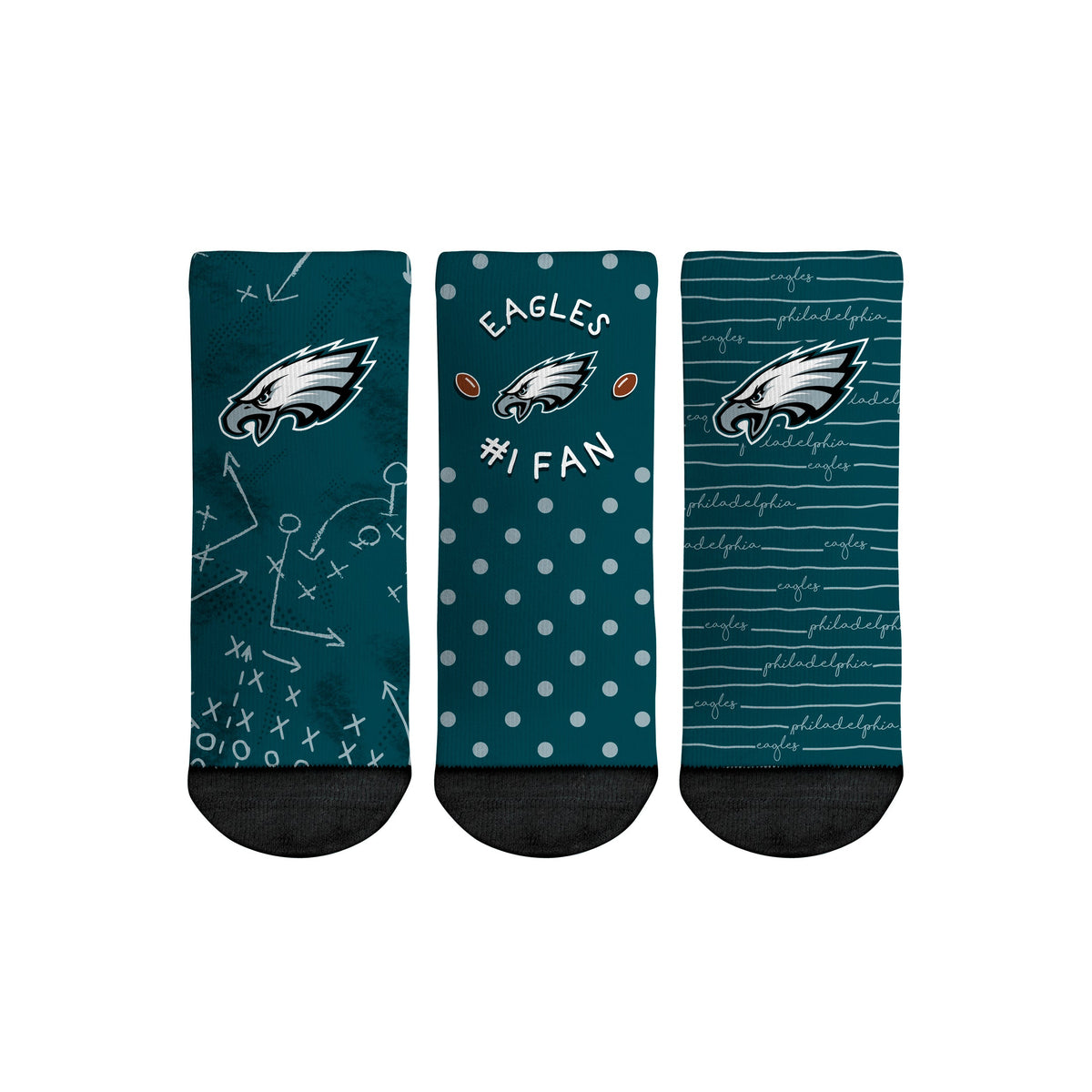 Philadelphia Eagles - Number 1 Fan 3-Pack (Toddler) Socks