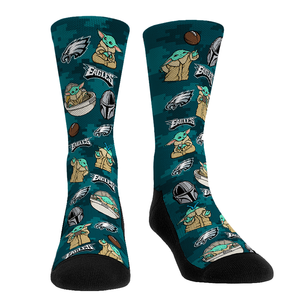 Philadelphia Eagles - Star Wars - Grogu All-Over Crew Socks