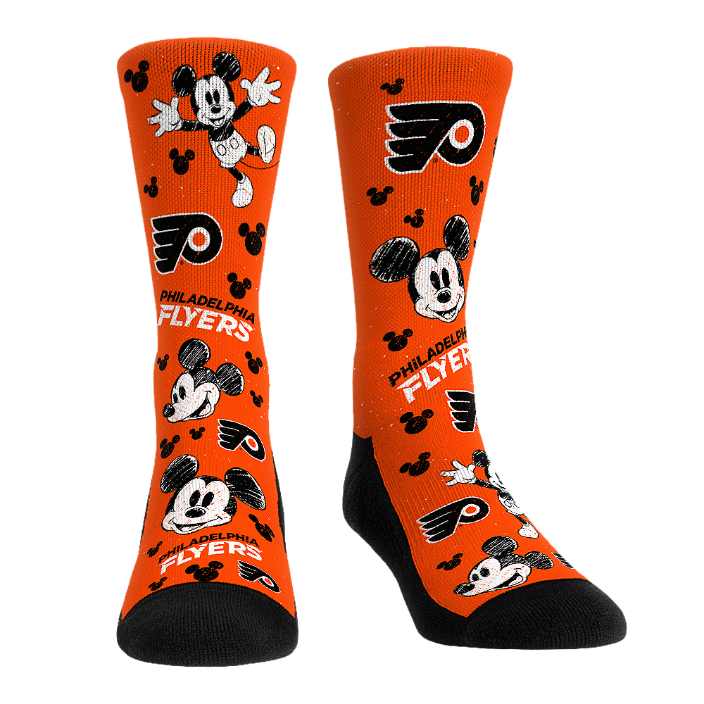 Philadelphia Flyers - Disney - Mickey Sketch Crew Socks