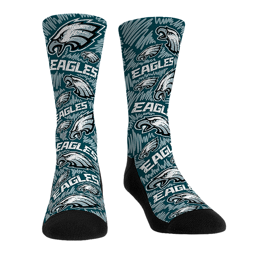 Philadelphia Eagles - Logo Sketch (Midnight Green) Crew Socks