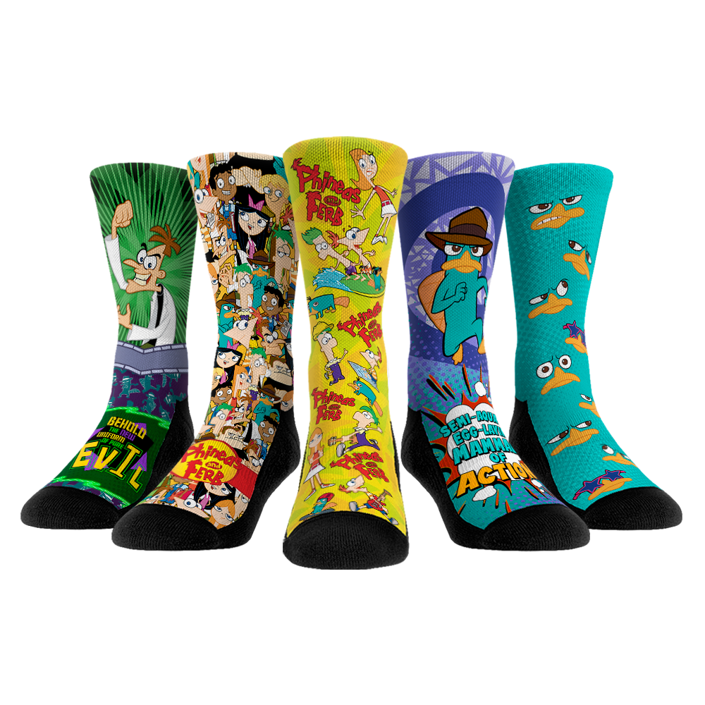 Phineas and Ferb - 5-Pack Crew Socks