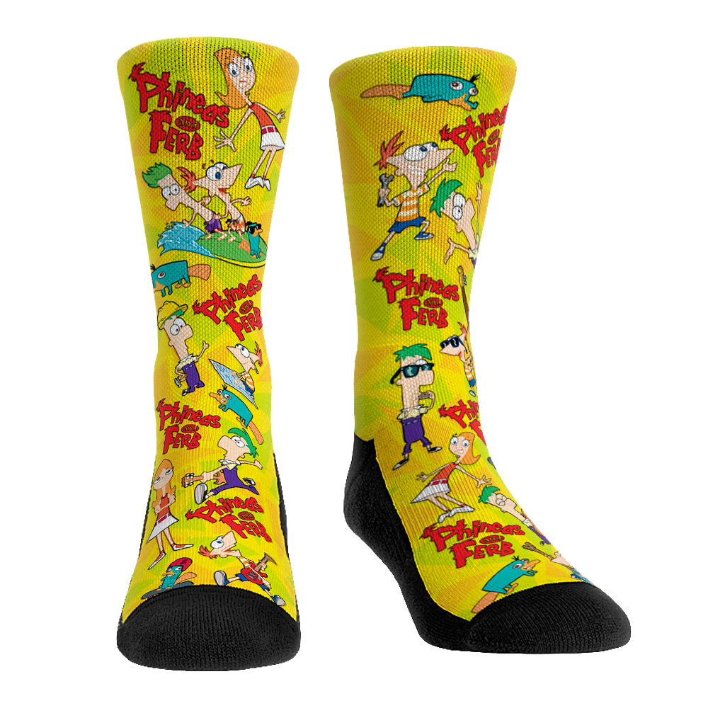 Phineas and Ferb - Phineas and Ferb All-Over Crew Socks