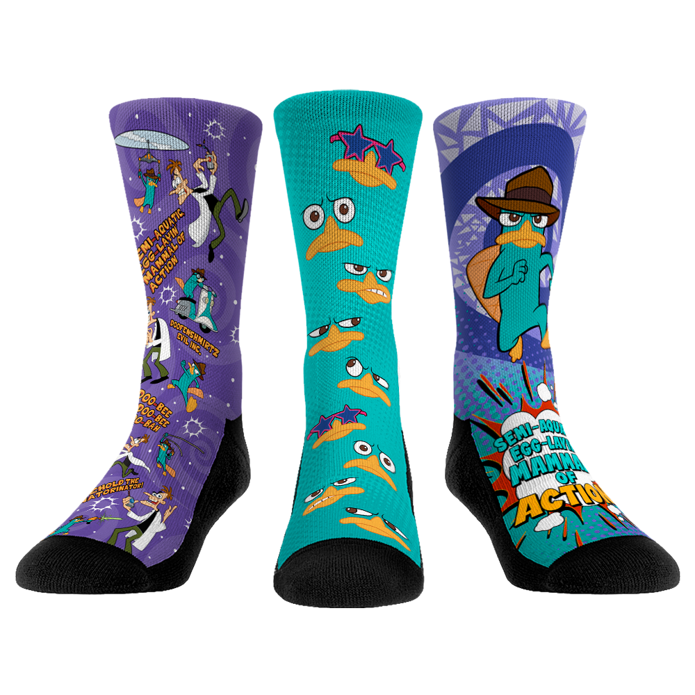Phineas and Ferb - Platypus 3-Pack Crew Socks