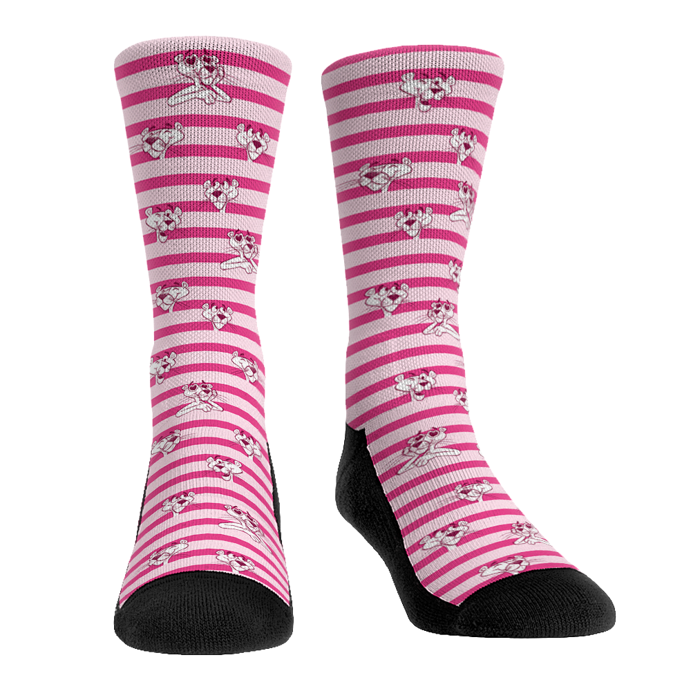 Pink Panther - Peek-A-Boo Stripes Crew Socks