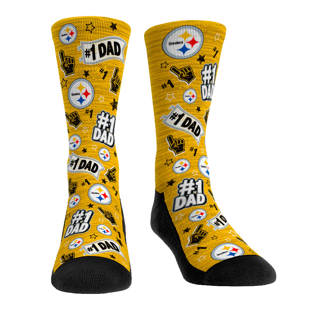 Pittsburgh Steelers - #1 Dad Crew Socks