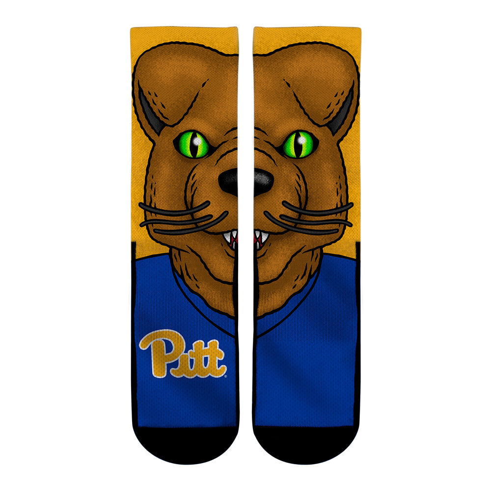 Pittsburgh Panthers - Roc the Panther Mascot Crew Socks