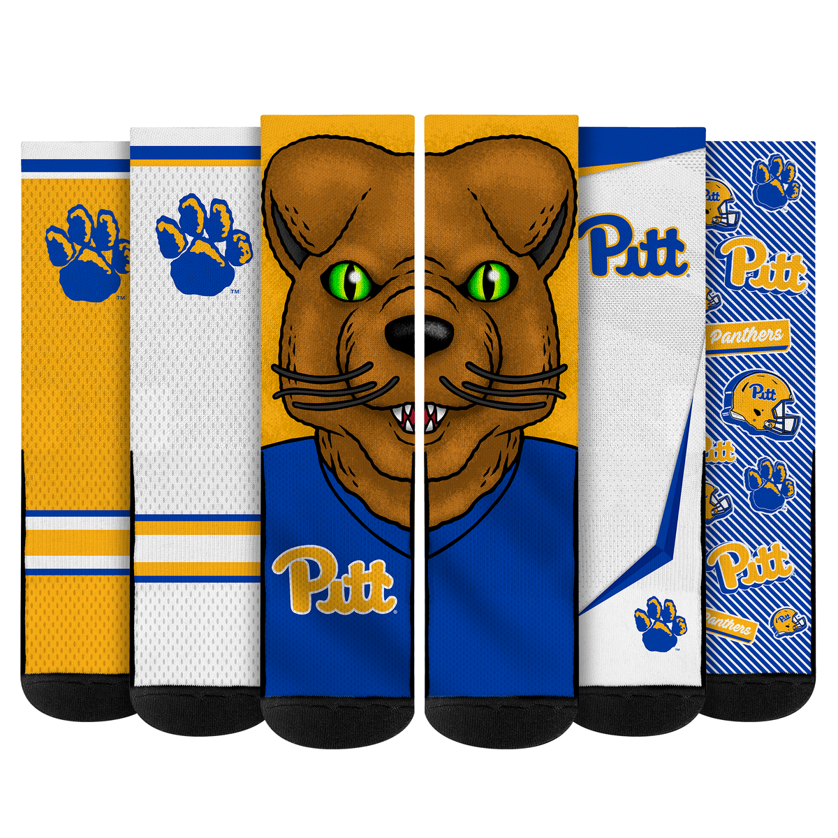 Pittsburgh Panthers - Super Fan Crew Socks 5-Pack