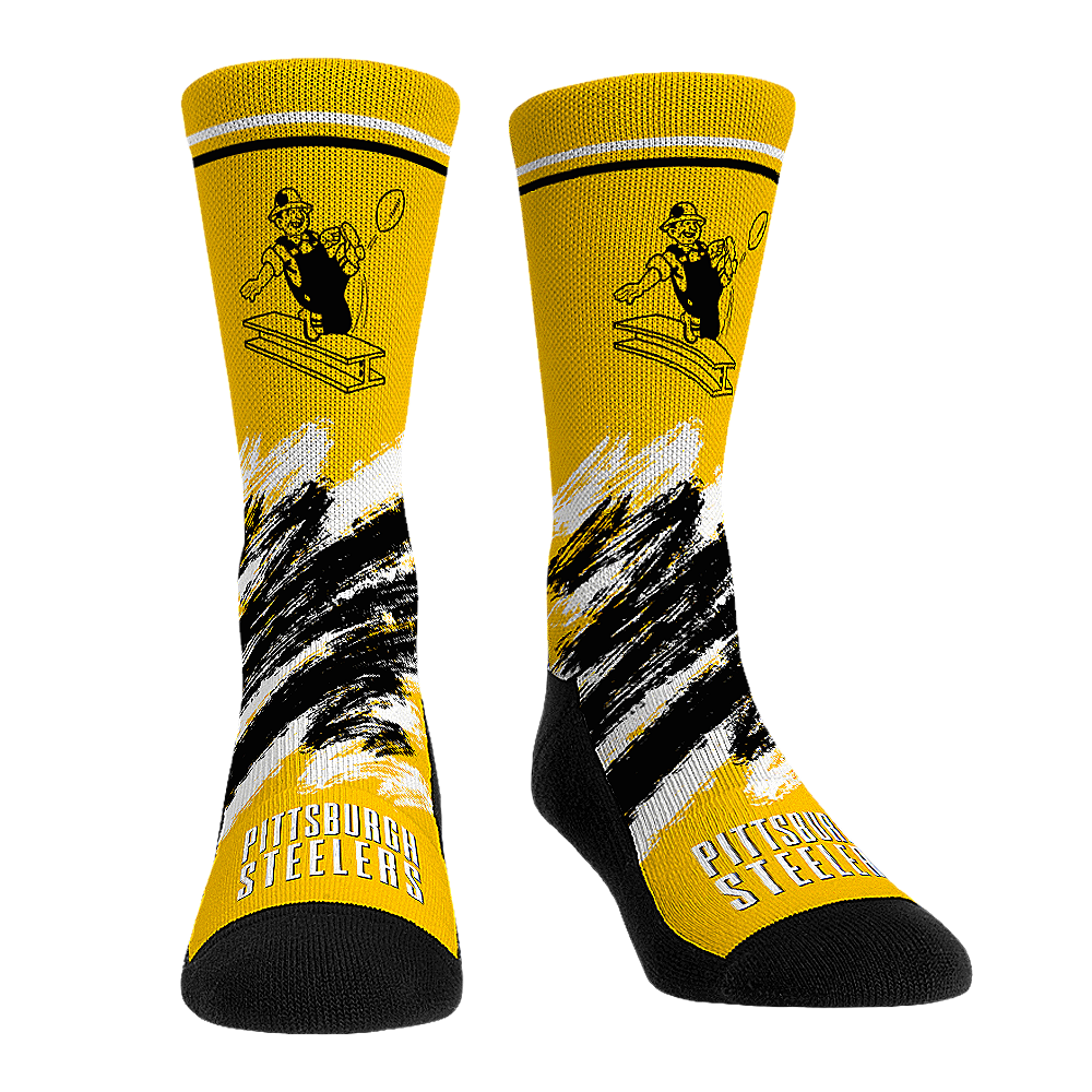Pittsburgh Steelers - Throwback Paint Crew Socks