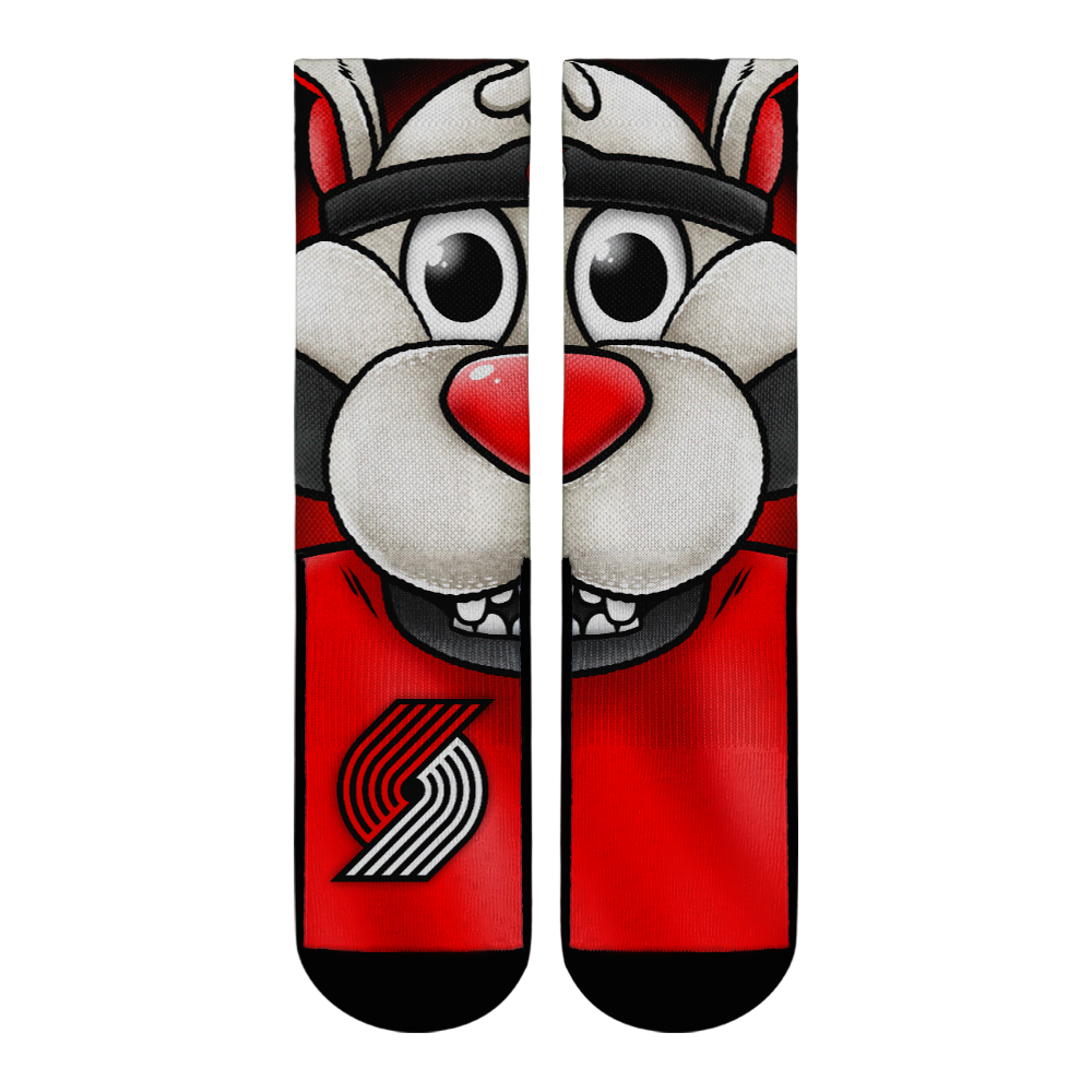 Portland Trail Blazers - Split Face Mascot Crew Socks