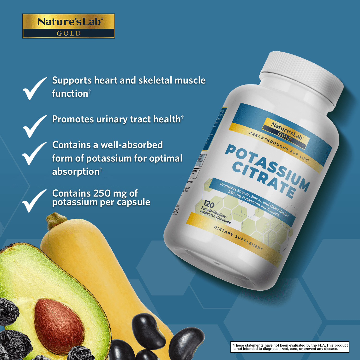 Gold Potassium Citrate - 120 Capsules