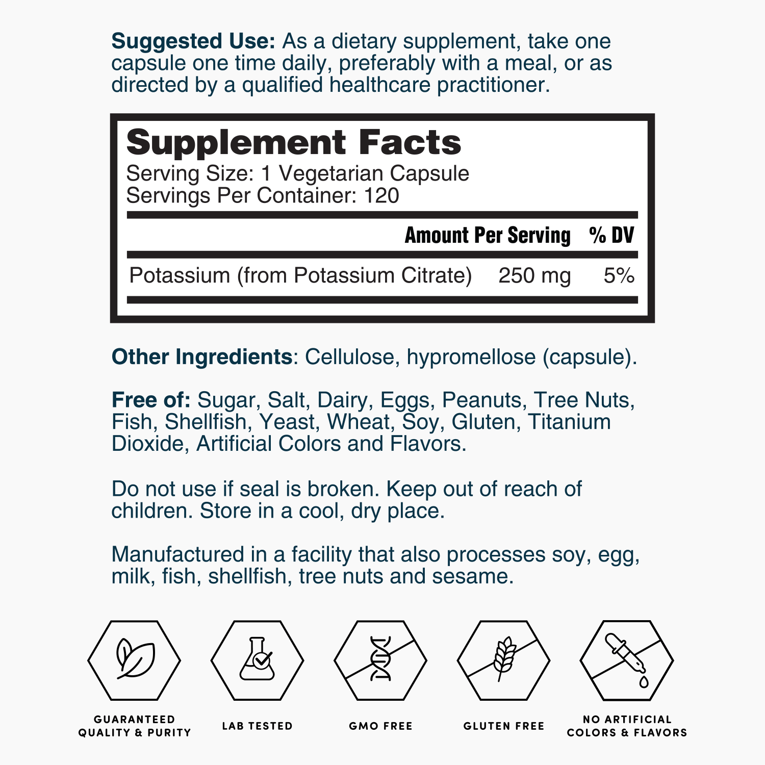 Gold Potassium Citrate - 120 Capsules