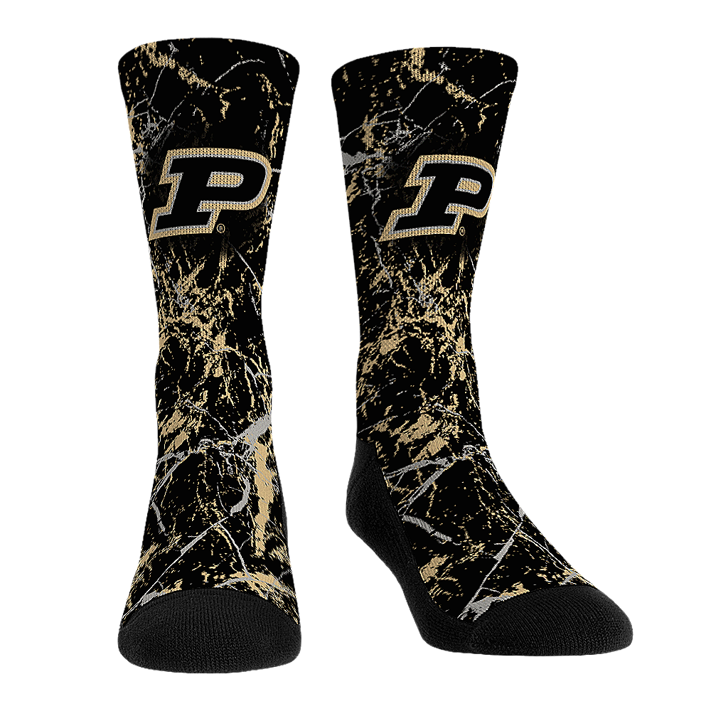 Purdue Boilermakers - Cracked Marble Crew Socks
