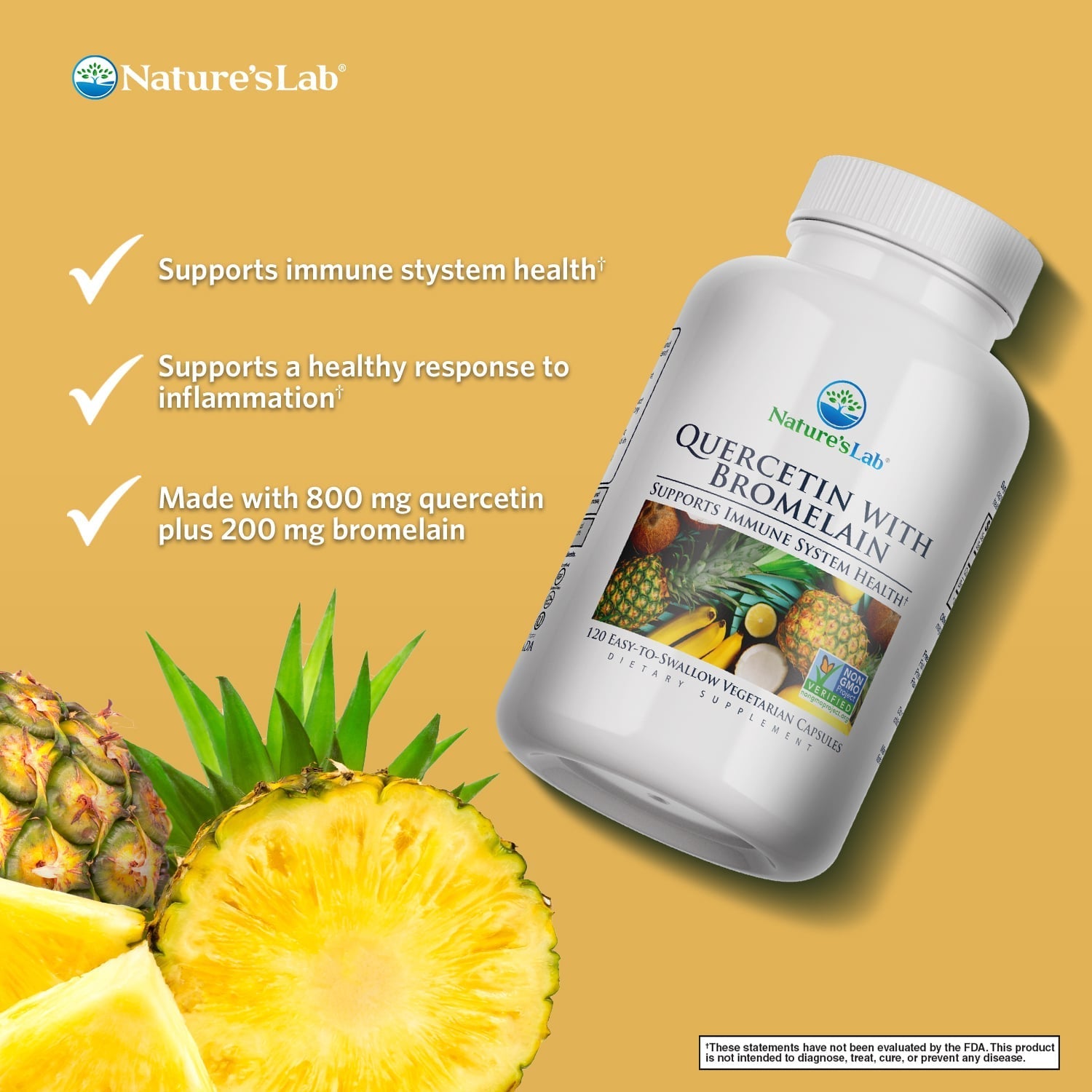 Quercetin Bromelain - 120 Capsules