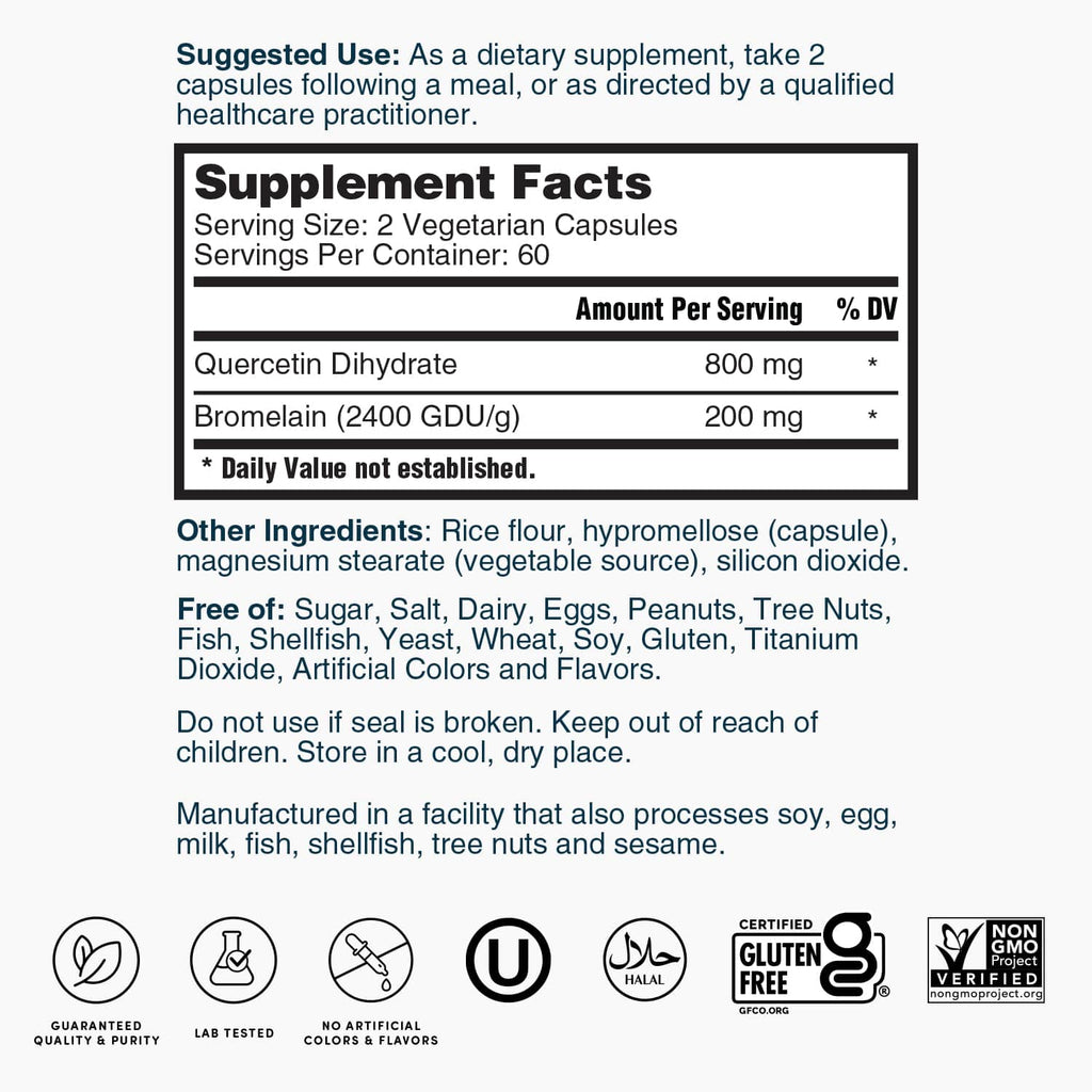 Quercetin Bromelain - 120 Capsules